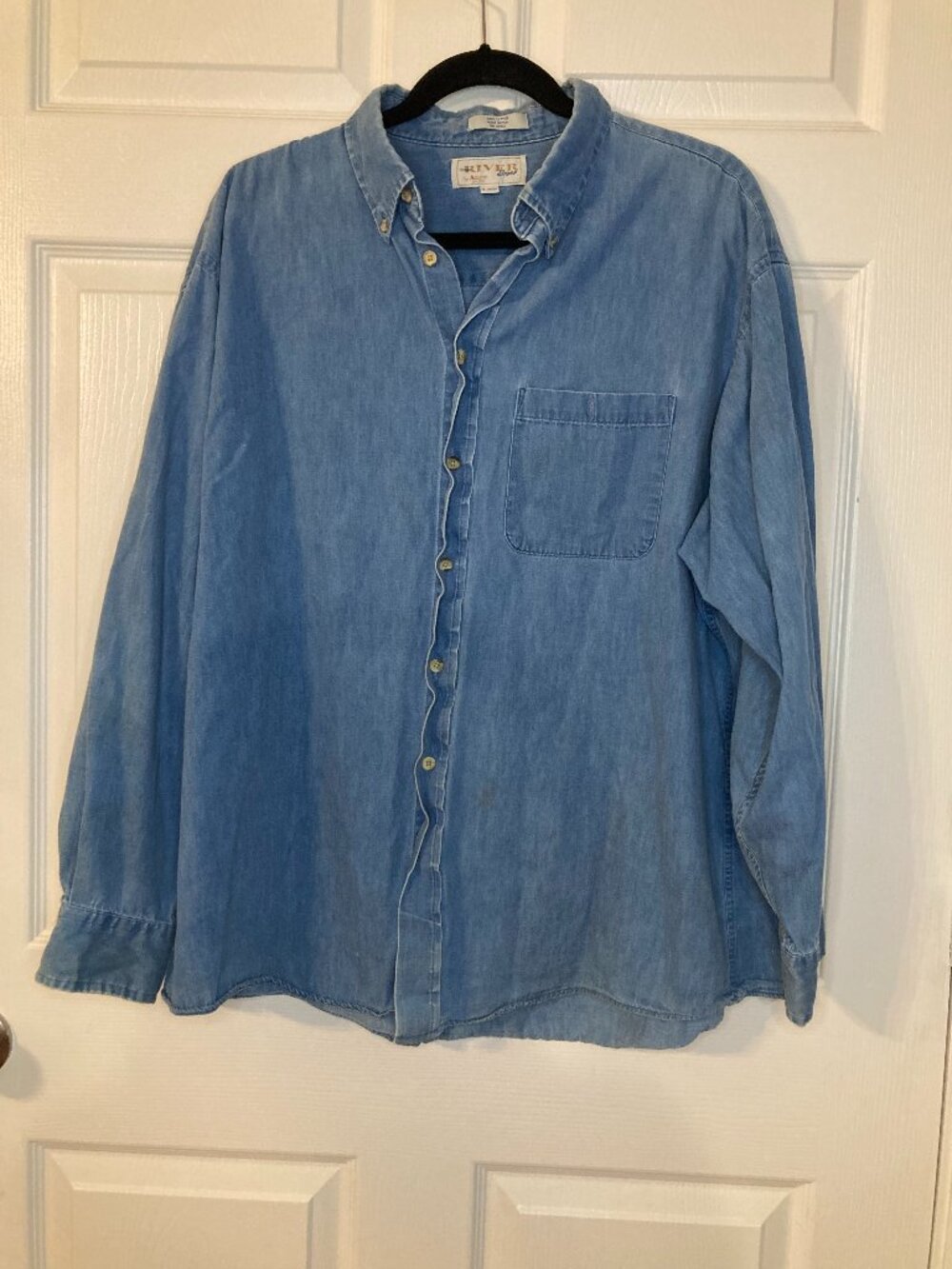 Vintage 90s Women's Denim Button-Up Shirt - River Brand By Arrow - Size 18